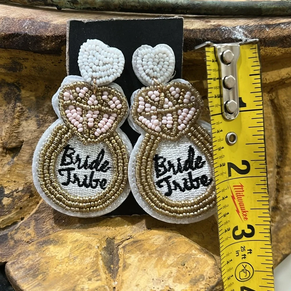 Bride tribe beaded earrings   J30